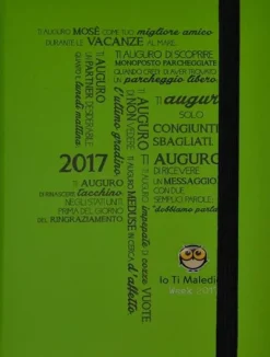 Agenda io ti maledico 12 mesi settimanale 2017 verde
