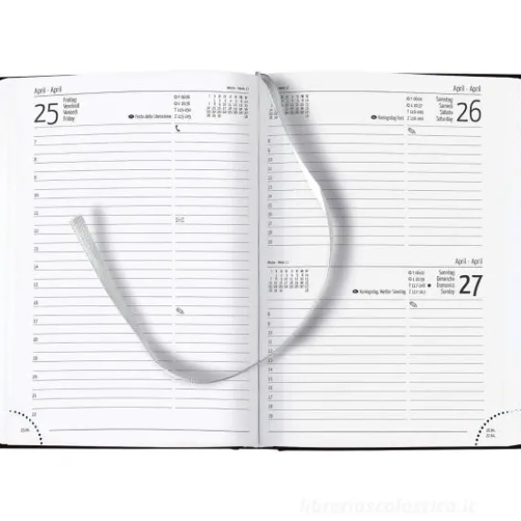 Agenda 12 mesi giornaliera 2025 352 pagine Balacron Red cm 15x21