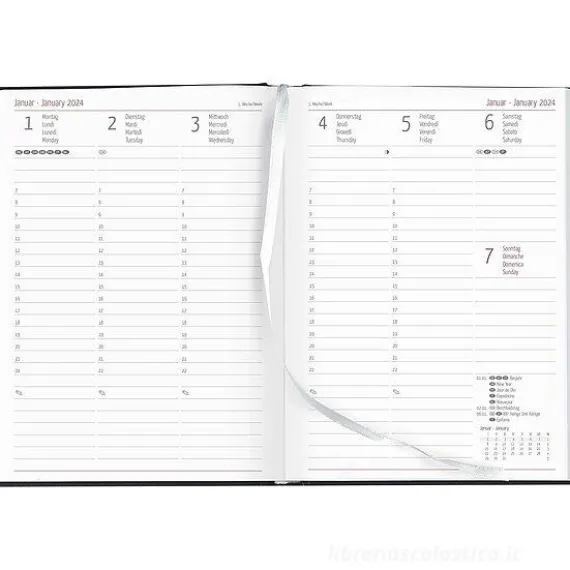 Agenda 17 mesi settimanale 2023/2024 Campustimer Black cm 15x21