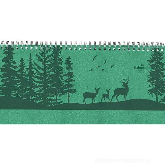 Agenda 12 mesi settimanale da tavolo 2024 Nature Line Forest cm 29,7x13,5