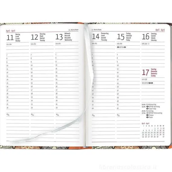 Agenda 12 mesi settimanale 2024 Ladytimer Midi Oriental cm 12x17