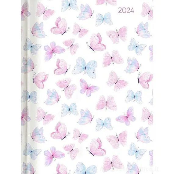 Agenda 12 mesi settimanale 2024 Ladytimer Grande Pastel Butterflies cm 15x21