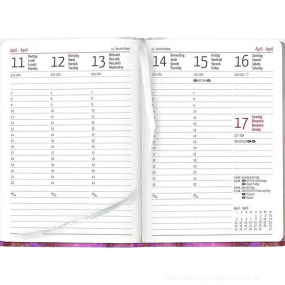 Agenda 12 mesi settimanale 2024 Ladytimer Lavender cm 10,7x15,2