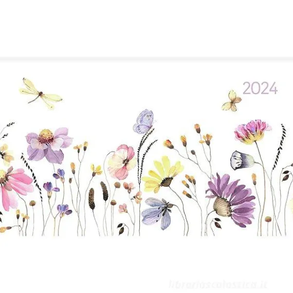Agenda 12 mesi settimanale 2024 Ladytimer Pad Flower Field cm 15,6x9