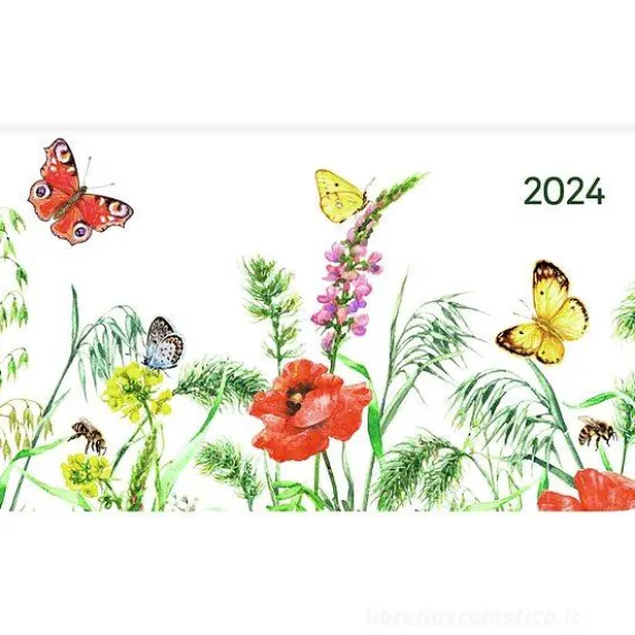 Agenda 12 mesi settimanale 2024 Ladytimer Pad Butterflies cm 15,6x9