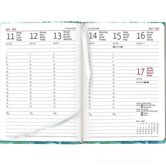 Agenda 12 mesi settimanale 2024 Ladytimer Monet cm 10,7x15,2