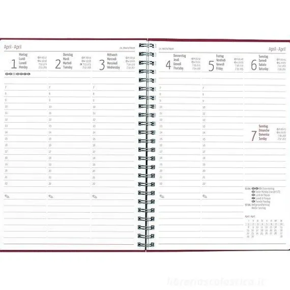 Agenda 12 mesi settimanale 2024 Nature Line Flower spiralata cm 15x21
