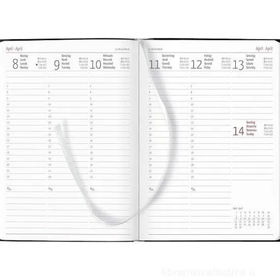Agenda 12 mesi settimanale 2024 128 pagine Balacron Black cm 15x21