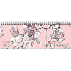 Agenda settimanale da scrivania 2024 GreenLine Floral cm 29,7x10,5