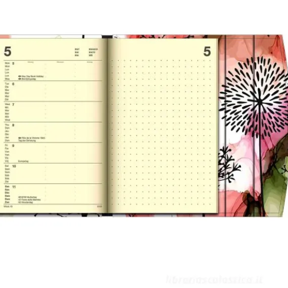Agenda settimanale 2025 Magneto Diary Flower Fantasy cm 10x15