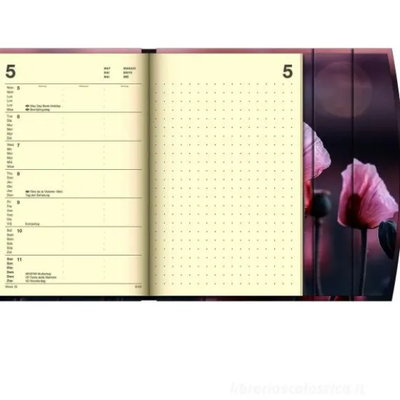Agenda settimanale 2025 Magneto Diary Flowers cm 10x15