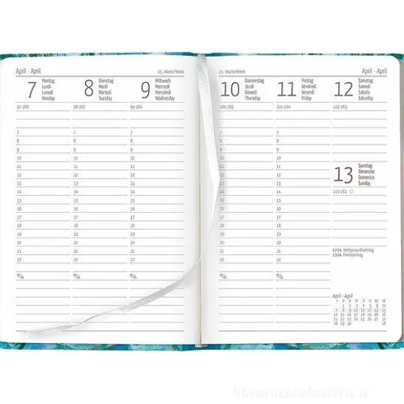 Agenda settimanale 12 mesi 2025 Ladytimer Monet