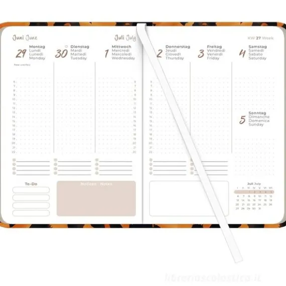 Agenda settimanale 12 mesi 2026 Lady Journal Animal Print cm 10,7x15,2