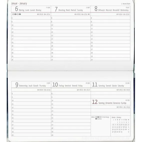 Agenda settimanale 12 mesi 2025 Ladytimer Pad Moon