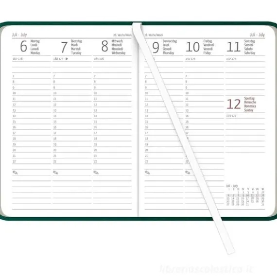 Agenda settimanale 12 mesi 2026 tascabile Nature Line Forest cm 10,7x15,2