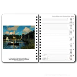 Agenda settimanale spiralata 2025 Claude Monet Diary cm 16,5x21,6