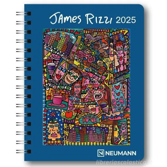 Agenda settimanale spiralata 2025 James Rizzi Diary cm 16,5x21,6