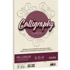 Album 50 fogli avorio ruvidi formato A4 200 gr Calligraphy Millerighe