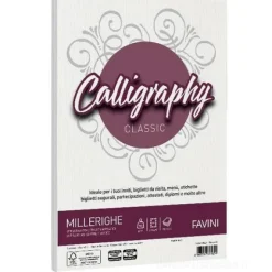 Album 50 fogli bianchi ruvidi formato A4 100 gr Calligraphy Millerighe