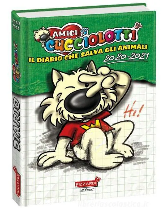 Amici Cucciolotti 2020-2021. Diario standard plus 12 mesi. Verde e bianco