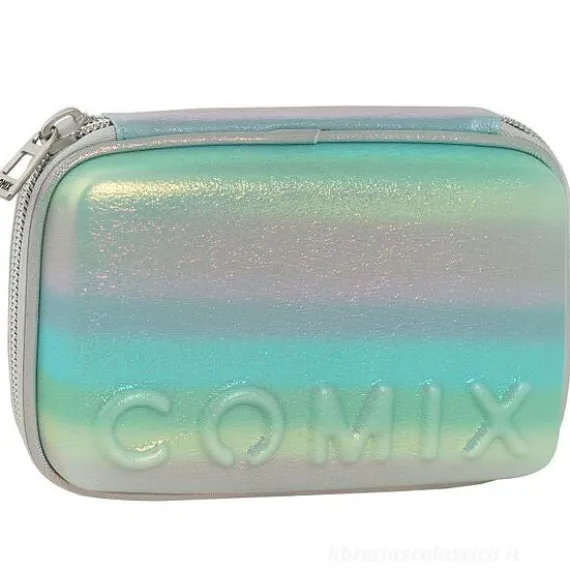 Astuccio completo maxi zip Comix Rainbow Light Blue