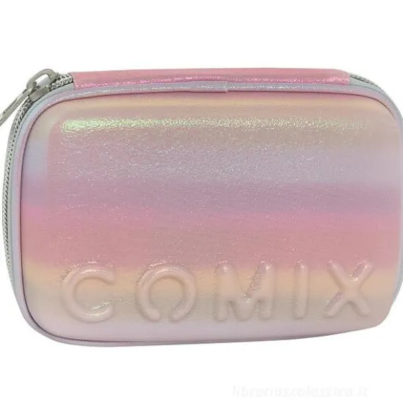 Astuccio completo maxi zip Comix Rainbow Pink