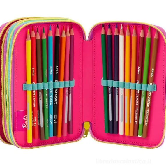 Astuccio completo triplo scomparto Barbie