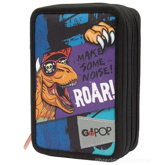 Astuccio completo triplo scomparto GoPop T-Rex New