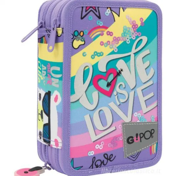 Astuccio completo triplo scomparto GoPop Love