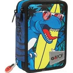 Astuccio completo triplo scomparto GoPop T-Rex