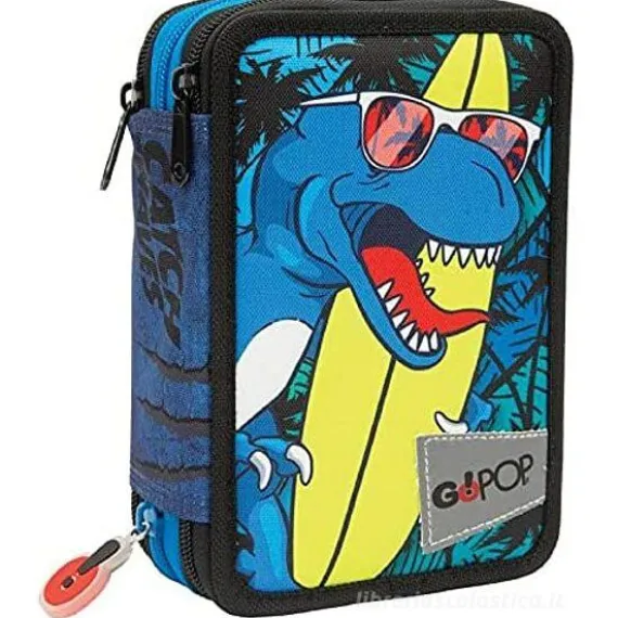 Astuccio completo triplo scomparto GoPop T-Rex