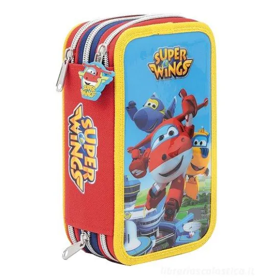 Astuccio con triplo scomparto e accessori Super Wings