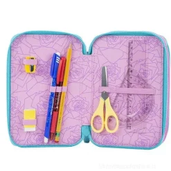 Astuccio con triplo scomparto e accessori Disney La Bella e la Bestia