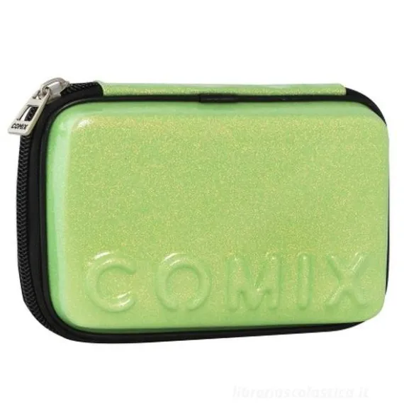 Astuccio corredo Maxi Zip Comix Glitter Verde