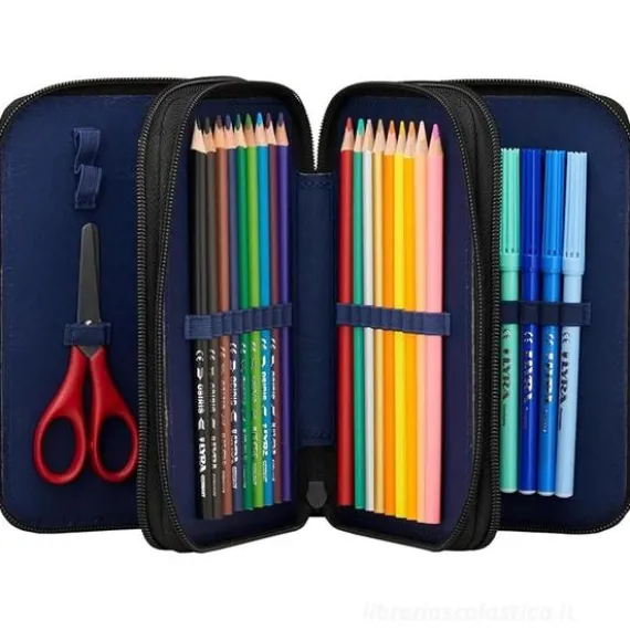 Astuccio Ergobag 3 scomparti completo Unstoppbearable - Nero