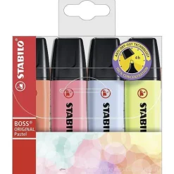 Astuccio 4 evidenziatori Stabilo Boss Original Pastel