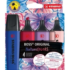 Astuccio 4 evidenziatori Stabilo Boss Nature Colors Wildflowers Edition