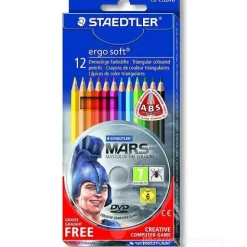 Astuccio 12 matite colorate a sezione triangolare ergonomica Ergosoft