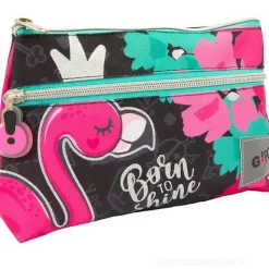 Astuccio maxi bustina 2 scomparti GoPop Flamingo