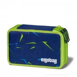 Astuccio Maxi scuola 3 ZIP triplo scomparto Ergobag materiale riciclato Front Runbear blu (01292-90352-10)