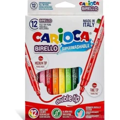 Astuccio 12 pennarelli Birello a doppia punta