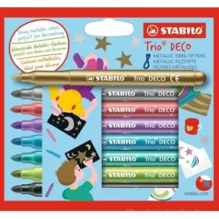 Astuccio 8 pennarelli metallizzati Trio Deco
