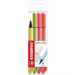 Astuccio 4 penne colorate Stabilo Pointmax Pastel