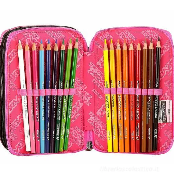 Astuccio triplo scomparto Watercolor Jet Black