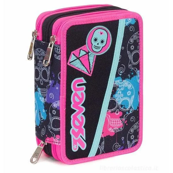 Astuccio triplo scomparto Watercolor Jet Black