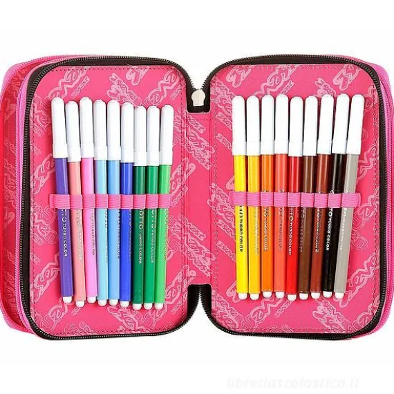 Astuccio triplo scomparto Watercolor Jet Black