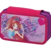 Astuccio triplo scomparto Winx completo con 43 pezzi