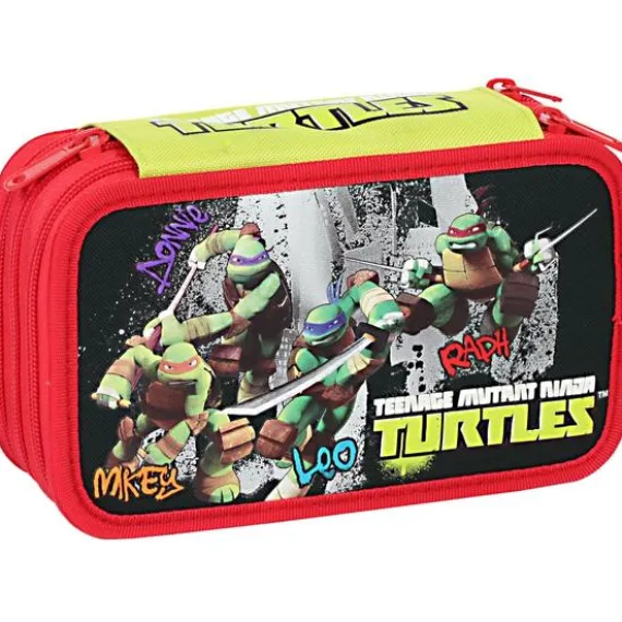 Astuccio triplo Turtles completo con 43 pezzi