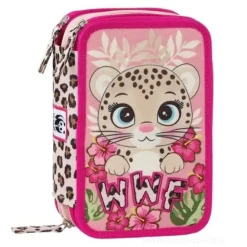 Astuccio 3 Zip WWF Leopardo