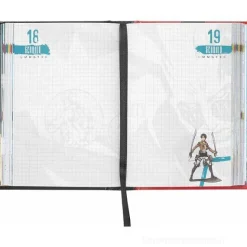 Attack On Titan. Diario 12 mesi non datato. Nero e rosso